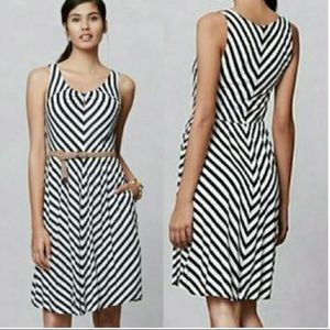 Anthropologie Lilka Navy and White Midi Dress